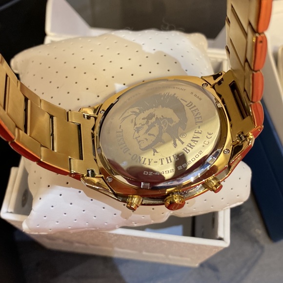 Diesel Gold Colour Stainless Steel Only The Brave Watch store display - Picture 5 of 5